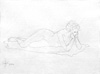 Reclining woman (propping on elbows). 1990